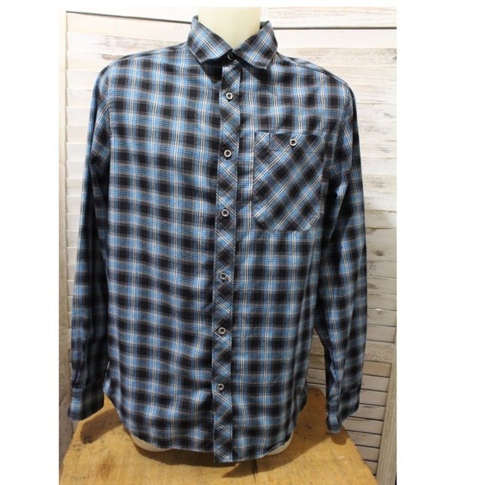 Merrell Blue White Plaid Flannel Shirt (504)🧘